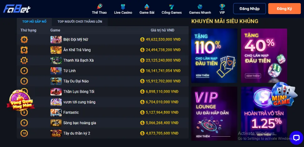 Cá cược quần vợt winwin game